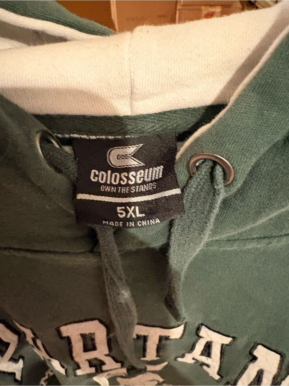 Colosseum Michigan State Green and White Crewneck Sweater